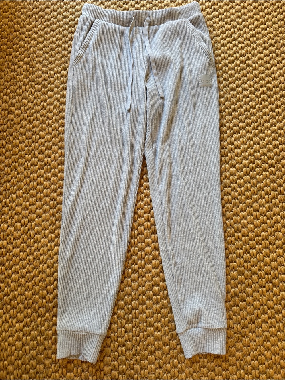 ALO Yoga Light Gray Ribbed Joggers